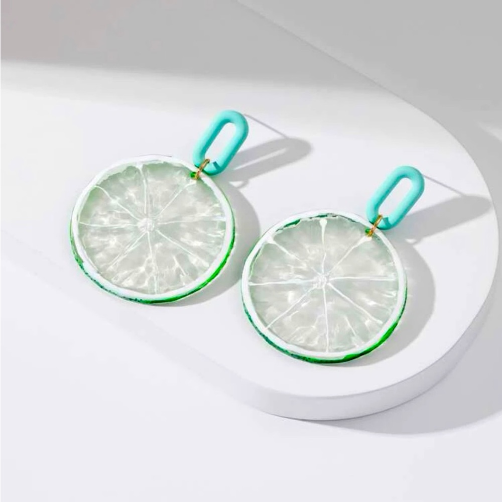 Lemon slice earrings
